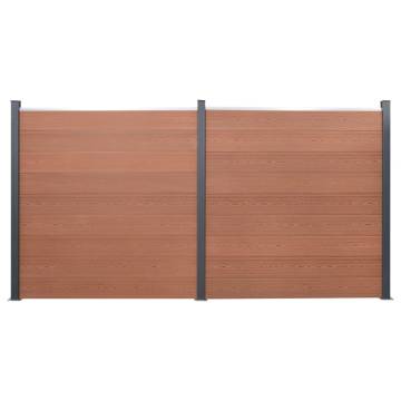 Fence Panel Set Brown 353x186 cm WPC - Durable & Easy to Install