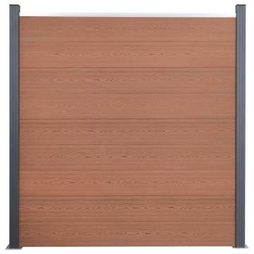 Fence Panel Set Brown 353x186 cm WPC - Durable & Easy to Install