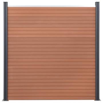 Fence Panel Set Brown 353x186 cm WPC - Durable & Easy to Install