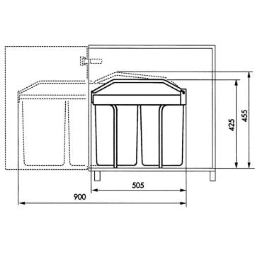 Hailo Multi-Box Duo Cupboard Bin 2x14L - Cream