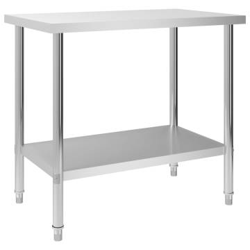 Kitchen Work Table 100x60 cm Stainless Steel - Heavy Duty