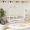 Kids Bed Frame with Drawers White 70x140 cm Solid Wood Pine Colour white Size 70 x 140 cm 