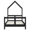 Kids Bed Frame Black 80x160 cm - Solid Pine Wood | Hipo Market