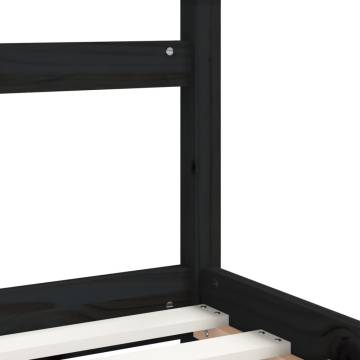 Kids Bed Frame Black 80x160 cm - Solid Pine Wood | Hipo Market