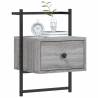 Wall-Mounted Grey Sonoma Bedside Cabinet - 35x30x51 cm