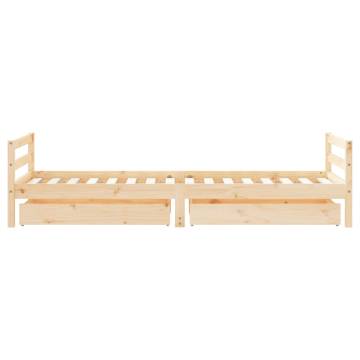 Kids Bed Frame with Drawers | Solid Pine Wood 90x200 cm