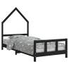 Kids Bed Frame Black 90x200 cm Solid Pine - Fun & Sturdy