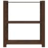 3-Tier Brown Storage Rack - Solid Pine Wood | Hipomarket UK