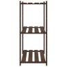 3-Tier Brown Storage Rack - Solid Pine Wood | Hipomarket UK