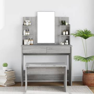 Dressing Table with Mirror Grey Sonoma | Stylish & Functional