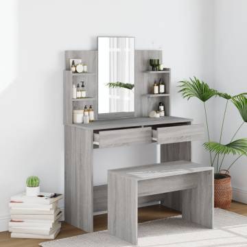 Dressing Table with Mirror Grey Sonoma | Stylish & Functional