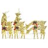 Christmas Reindeers - 6 Pcs Gold Warm White Mesh Decor