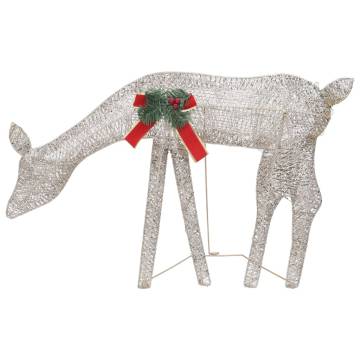 Christmas Reindeers - 6 Pcs Gold Warm White Mesh Decor