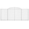 Arched Gabion Baskets - 10 pcs Galvanised Iron | HipoMarket