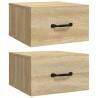 Wall-Mounted Bedside Cabinets 2 pcs Sonoma Oak - Hipomarket