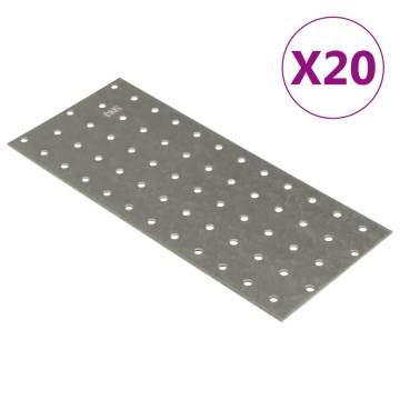 Perforated Plates - 20 pcs Galvanised Steel 240x100 mm