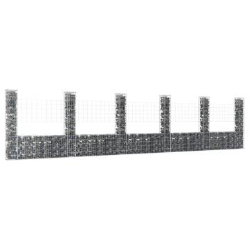 U-shape Gabion Basket with Posts - Durable & Stylish Design