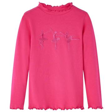 Kids' Long Sleeve T-shirt Bright Pink - Size 128 | HipoMarket