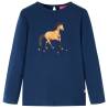 Kids' T-shirt with Long Sleeves Navy Blue 104 Colour navy blue Size 104 (3-4y) 