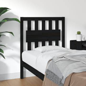 Stylish Black Bed Headboard - Solid Pine Wood - 80.5x4x100 cm