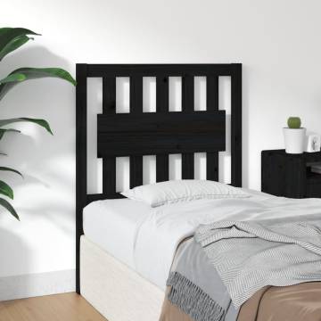 Stylish Black Bed Headboard - Solid Pine Wood - 80.5x4x100 cm