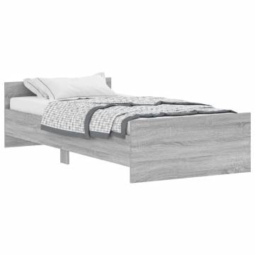 Grey Sonoma Bed Frame 90x200 cm - Durable Engineered Wood