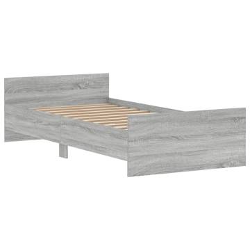 Grey Sonoma Bed Frame 90x200 cm - Durable Engineered Wood