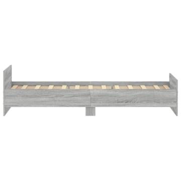 Grey Sonoma Bed Frame 90x200 cm - Durable Engineered Wood