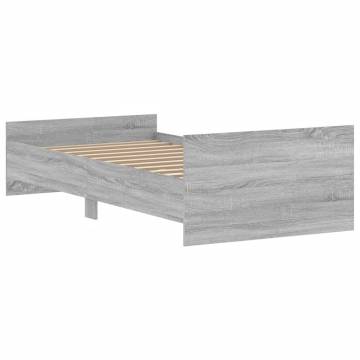 Grey Sonoma Bed Frame 90x200 cm - Durable Engineered Wood