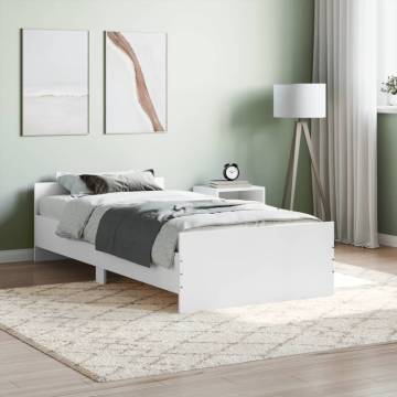 White Bed Frame 90x190 cm - Durable & Stylish for Your Bedroom