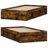 Smoked Oak Bed Frame 100x200 cm | Modern & Durable Design