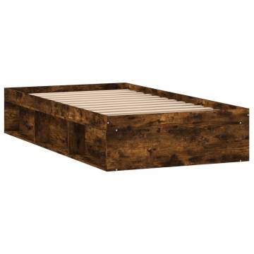 Smoked Oak Bed Frame 100x200 cm | Modern & Durable Design