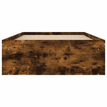 Smoked Oak Bed Frame 100x200 cm | Modern & Durable Design