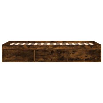 Smoked Oak Bed Frame 100x200 cm | Modern & Durable Design