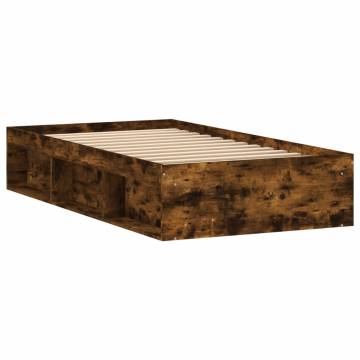 Smoked Oak Bed Frame 100x200 cm | Modern & Durable Design