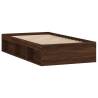 Brown Oak Bed Frame 100x200 cm - Modern & Durable Design