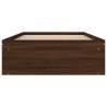 Brown Oak Bed Frame 100x200 cm - Modern & Durable Design