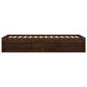 Brown Oak Bed Frame 100x200 cm - Modern & Durable Design