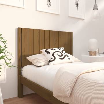 Honey Brown Solid Wood Bed Headboard - 105.5x4x100 cm