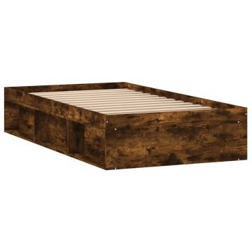 Bed Frame Smoked Oak 90x190 cm Single - Modern & Durable