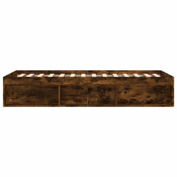 Bed Frame Smoked Oak 90x190 cm Single - Modern & Durable