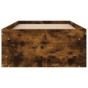 Smoked Oak Bed Frame 75x190 cm - Modern & Practical Design