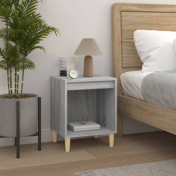 Stylish Grey Sonoma Bedside Cabinet - 40x35x50 cm