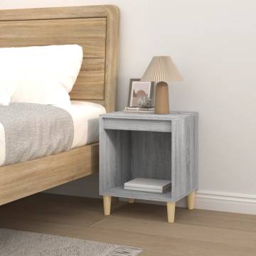 Stylish Grey Sonoma Bedside Cabinet - 40x35x50 cm