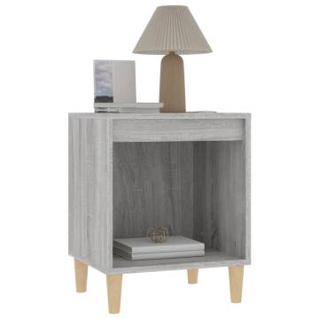 Stylish Grey Sonoma Bedside Cabinet - 40x35x50 cm