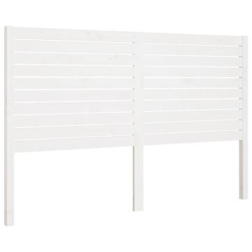 Stylish White Bed Headboard - Solid Pine 206x4x100 cm