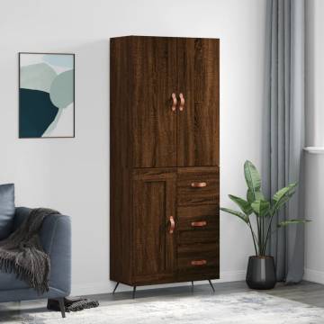 Stylish Highboard Brown Oak - Engineered Wood Storage Solution