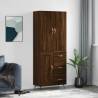 Highboard Brown Oak 69.5x34x180 cm Engineered Wood Colour brown oak Quantity in Package 1 Model 1 wood door 3 drawers 