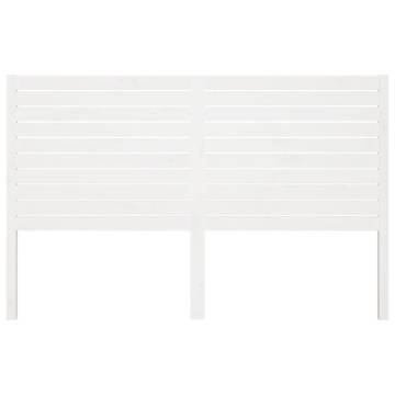 Stylish White Bed Headboard - Solid Pine 206x4x100 cm