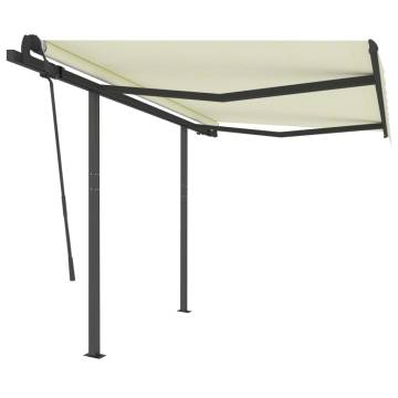 Manual Retractable Awning 3.5x2.5m Cream - Hipomarket